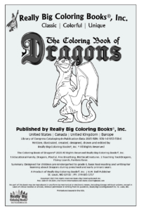 Dragons coloring book inside front cover
